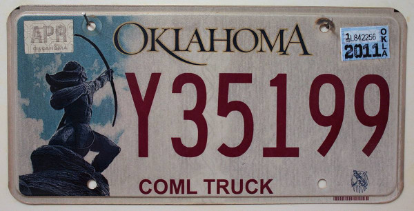 OKLAHOMA * TRUCK - Nummernschild # Y35199 =