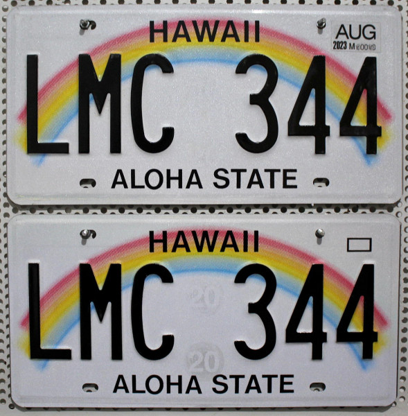 HAWAII Schilder PAAR - Zwei USA Nummernschilder # LMC344