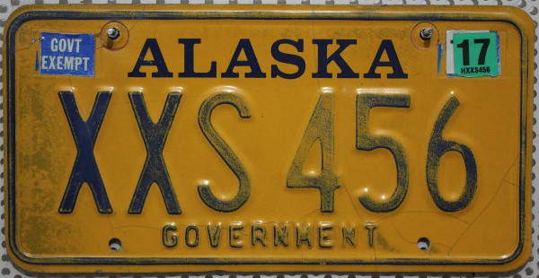 ALASKA Government - Nummernschild # XXS456 =
