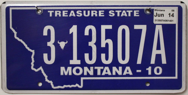 MONTANA Treasure State - Nummernschild # 3-13507A =