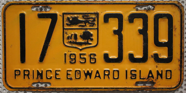 PRINCE EDWARD ISLAND 1956 Oldtimer-Nummernschild # 17339