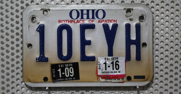 Motorradschild OHIO Nummernschild # 10EYH =