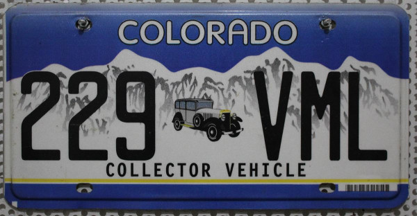 COLORADO Collector Vehicle - Nummernschild # 229VML ≡