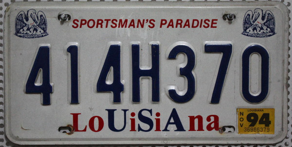 LOUISIANA Sportsman's Paradise - Nummernschild # 414H370 =