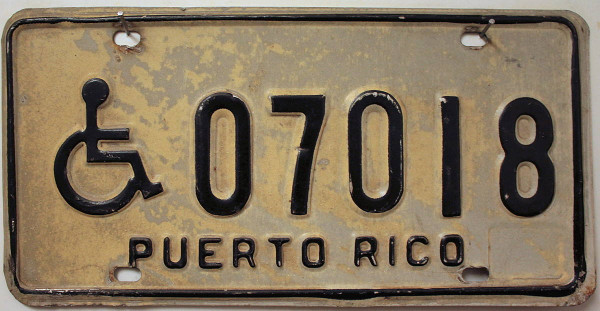 PUERTO RICO (Disabled) - Nummernschild # 07018