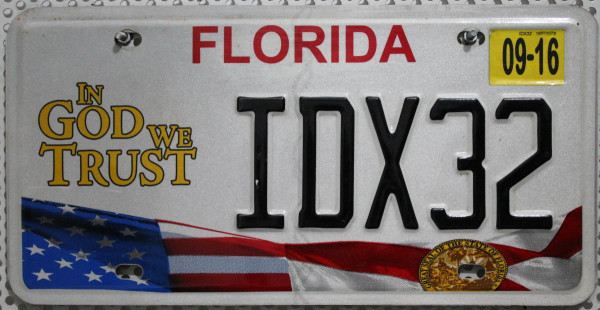 FLORIDA In God We Trust - Nummernschild # IDX32 ≡