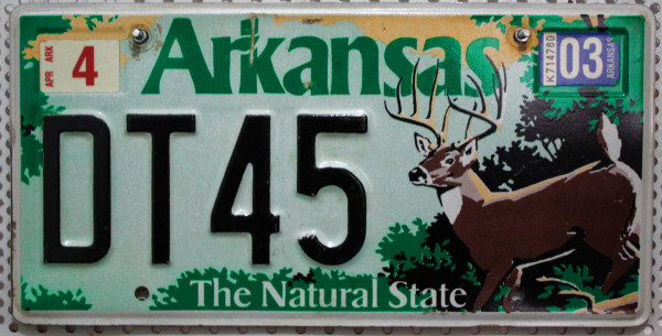 ARKANSAS Deer Grafik - Nummernschild # DT45 =