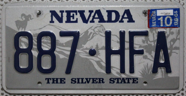 NEVADA The Silver State - Nummernschild # 887HFA =