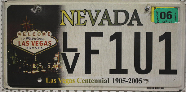 NEVADA Las Vegas - Nummernschild # LVF1U1 =