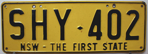 NEW SOUTH WALES - Nummernschild # SHY402