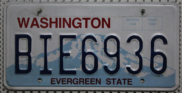 WASHINGTON Evergreen State - Nummernschild # BIE6936 ...