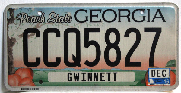 GEORGIA Peach State - Nummernschild # CCQ5827