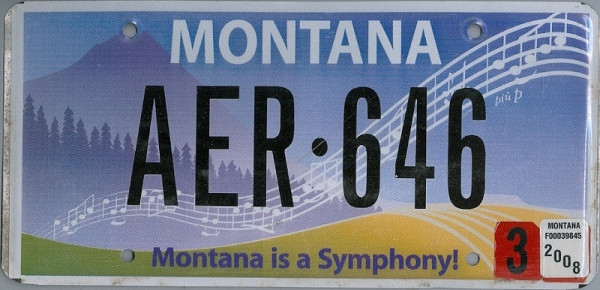 MONTANA is a Symphony - Nummernschild # AER646 =