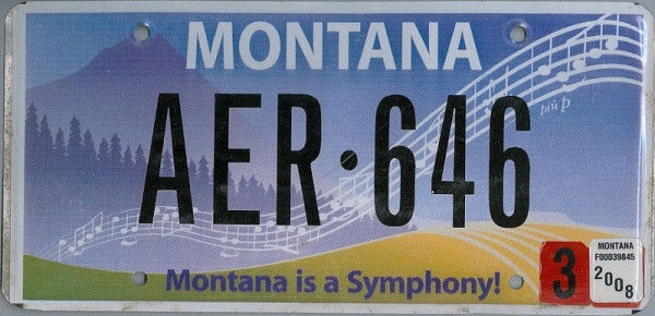 MONTANA is a Symphony - Nummernschild # AER646 =