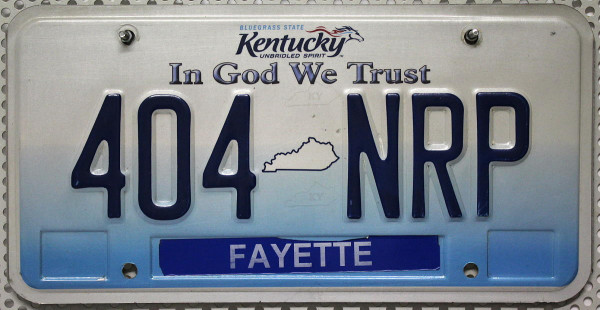 KENTUCKY In God We Trust - Nummernschild # 404NRP ...