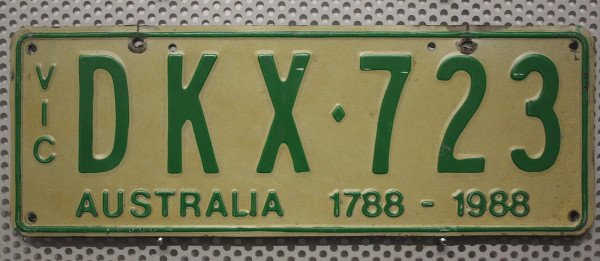 VICTORIA (VIC) Australia - Nummernschild # DKX723