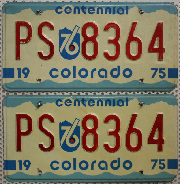 COLORADO 1976 Oldtimer Schilder PAAR - USA Nummernschilder # PS8364 ≡