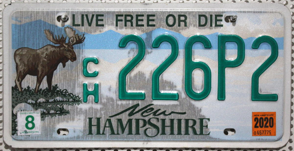 NEW HAMPSHIRE Moose / Elch Grafik - Nummernschild # 226P2 =