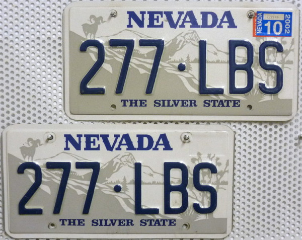 NEVADA Schilder PAAR - Zwei USA Nummernschilder # 277LBS