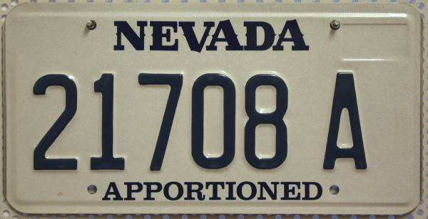 NEVADA Apportioned - Nummernschild # 21708A ...