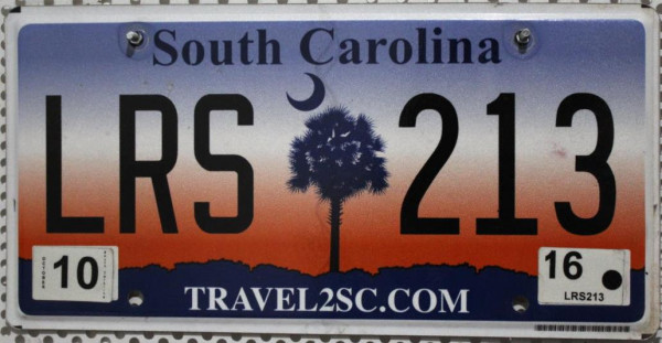 SOUTH CAROLINA Travel 2SC com - Nummernschild # LRS213 =
