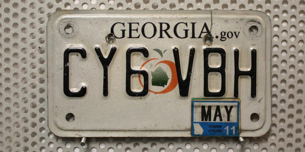 Motorradschild GEORGIA Nummernschild # CY6VBH =