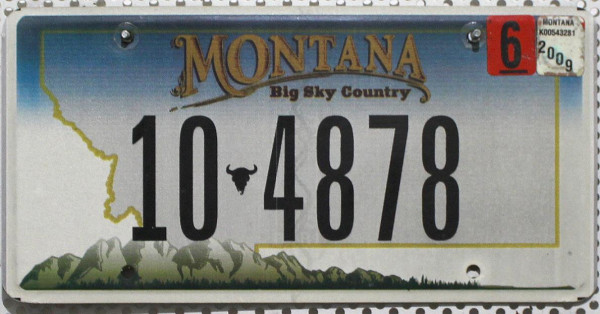 MONTANA Big Sky Country - Nummernschild # 104878 =