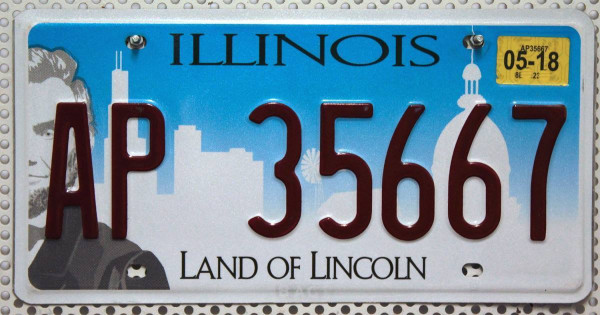 ILLINOIS Land of Lincoln - Nummernschild # AP35667 =