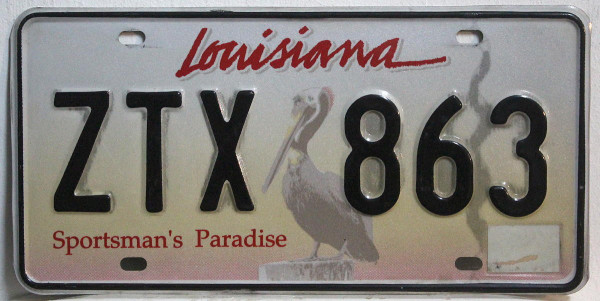 LOUISIANA Pelikan Grafik - Nummernschild # ZTX863