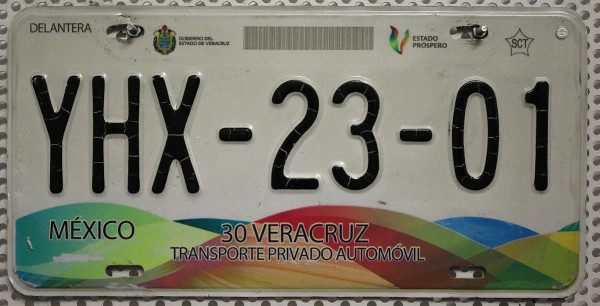 VERACRUZ - Mexiko Nummernschild # YHX2301