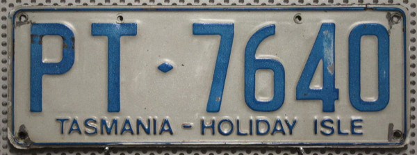 TASMANIA Holiday Isle - Nummernschild # PT7640