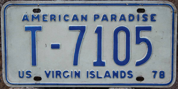 U.S. VIRGIN ISLANDS (1978) - Nummernschild # T7105