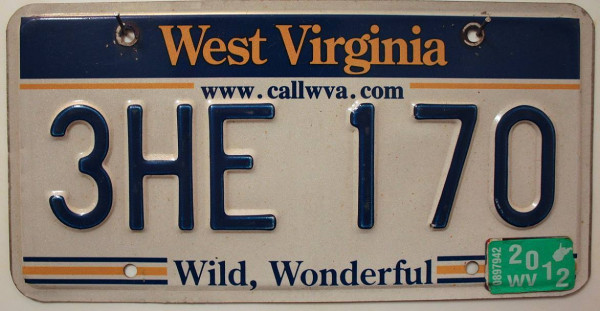 WEST VIRGINIA callwva com - Nummernschild # 3HE170 =