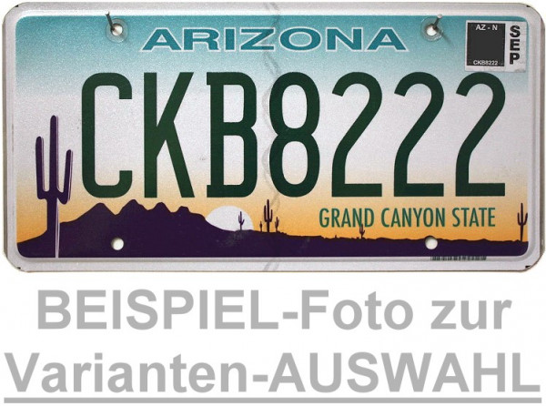 ARIZONA Grand Canyon State - Nummernschild # Schilder Auswahl