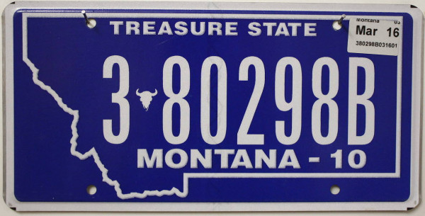 MONTANA Treasure State - Nummernschild # 3-80298B =