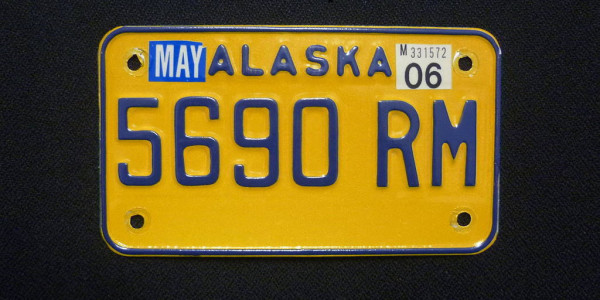 Motorradschild ALASKA Nummernschild # 5690RM =
