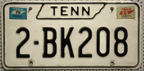 TENNESSEE (Tenn) 1975 1976 Oldtimer - Nummernschild # 2.BK208 =