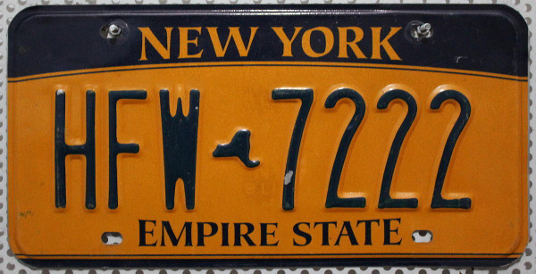 NEW YORK Empire State - Nummernschild # HFW7222