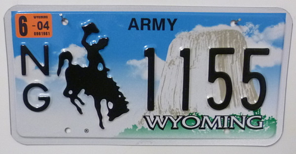 WYOMING Army NG - Nummernschild # 1155 =
