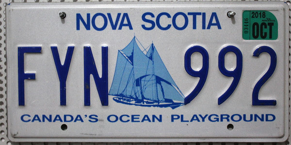NOVA SCOTIA / blue nose schooner - Motiv Nummernschild # FYN992 =