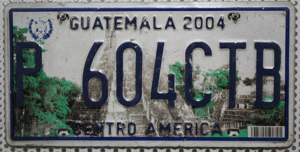 GUATEMALA Nummernschild # P604CTB