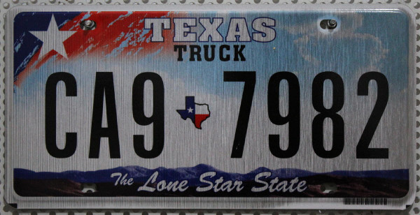 TEXAS TRUCK The Lone Star State - Nummernschild # CA9.7982