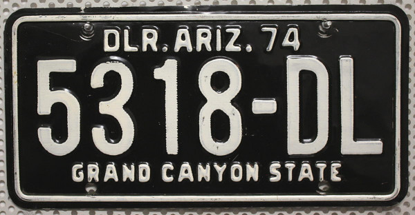 ARIZONA 1974 (DLR.) - Nummernschild # 5318-DL