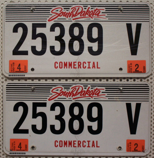 SOUTH DAKOTA Schilder PAAR - Zwei USA Nummernschilder # 25389V =