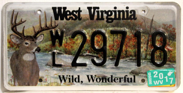 WEST VIRGINIA Deer / Hirsch Motiv - Nummernschild # WL29718 =