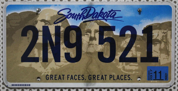 SOUTH DAKOTA Mount Rushmore - Nummernschild # 2N9521 =