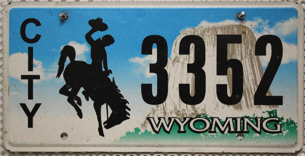 WYOMING City - Nummernschild # 3352 ...