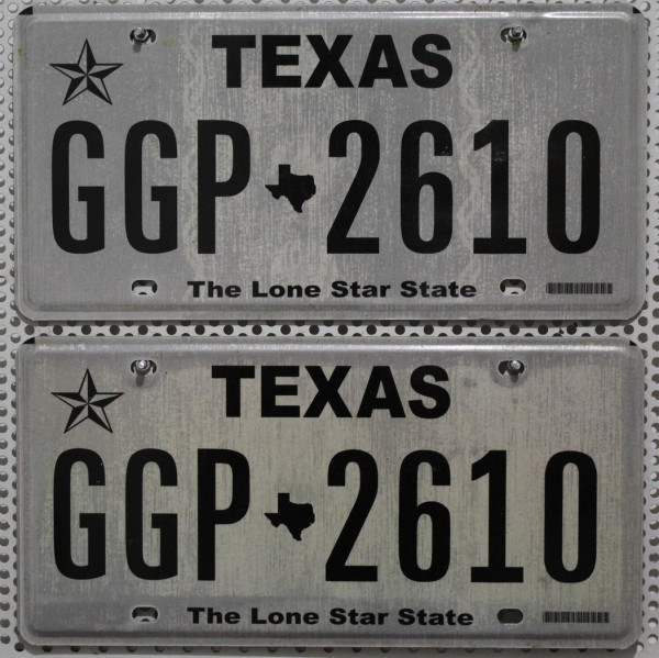 TEXAS Schilder PAAR - Zwei USA Nummernschilder # GGP2610