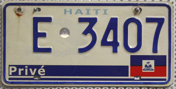 HAITI - Haïti Nummernschild # E3407