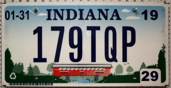 INDIANA covered bridge Graphic - Nummernschild # 179TQP ...